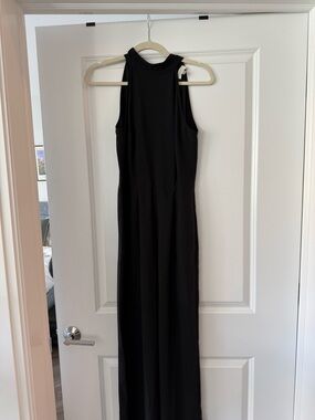 Black Sleeveless High-Neck Jumpsuit